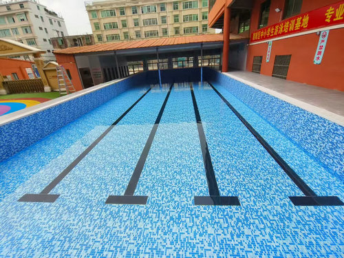 渝水学校钢结构拼装游泳池防水胶膜泳池项目